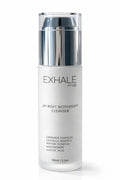 A 100ml bottle of EXHALE by GILSOHN pH Reset Biotherapy Cleanser, featuring a frosted white bottle, a metallic silver pump collar, and a clear cap, set against a plain white background.